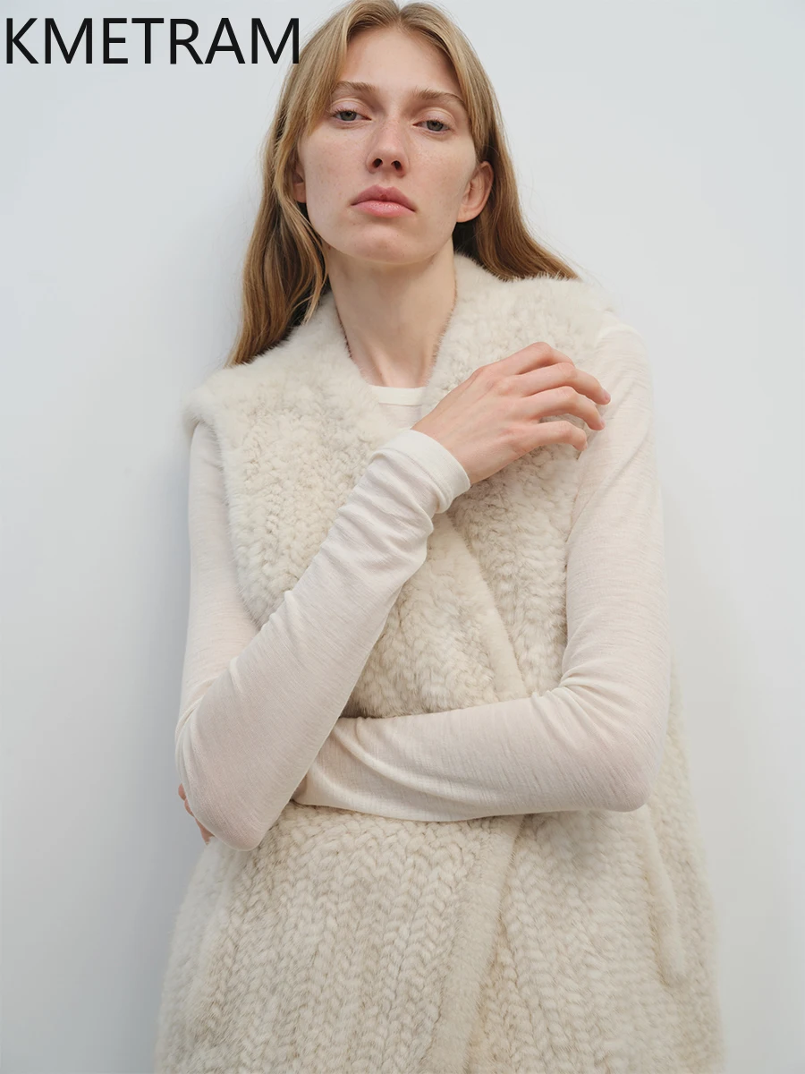 Natural Mink Fur Vest Women High Quality Sleeveless Woven Fur Coat Woman Winter Clothes 2025 New in Outerwears шуба женская