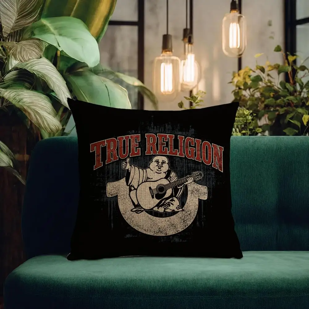 Brand True Religion Cushion Cover Natural Linen Pillowcase Set Cushion Cover for Sofa Bedroom Chair