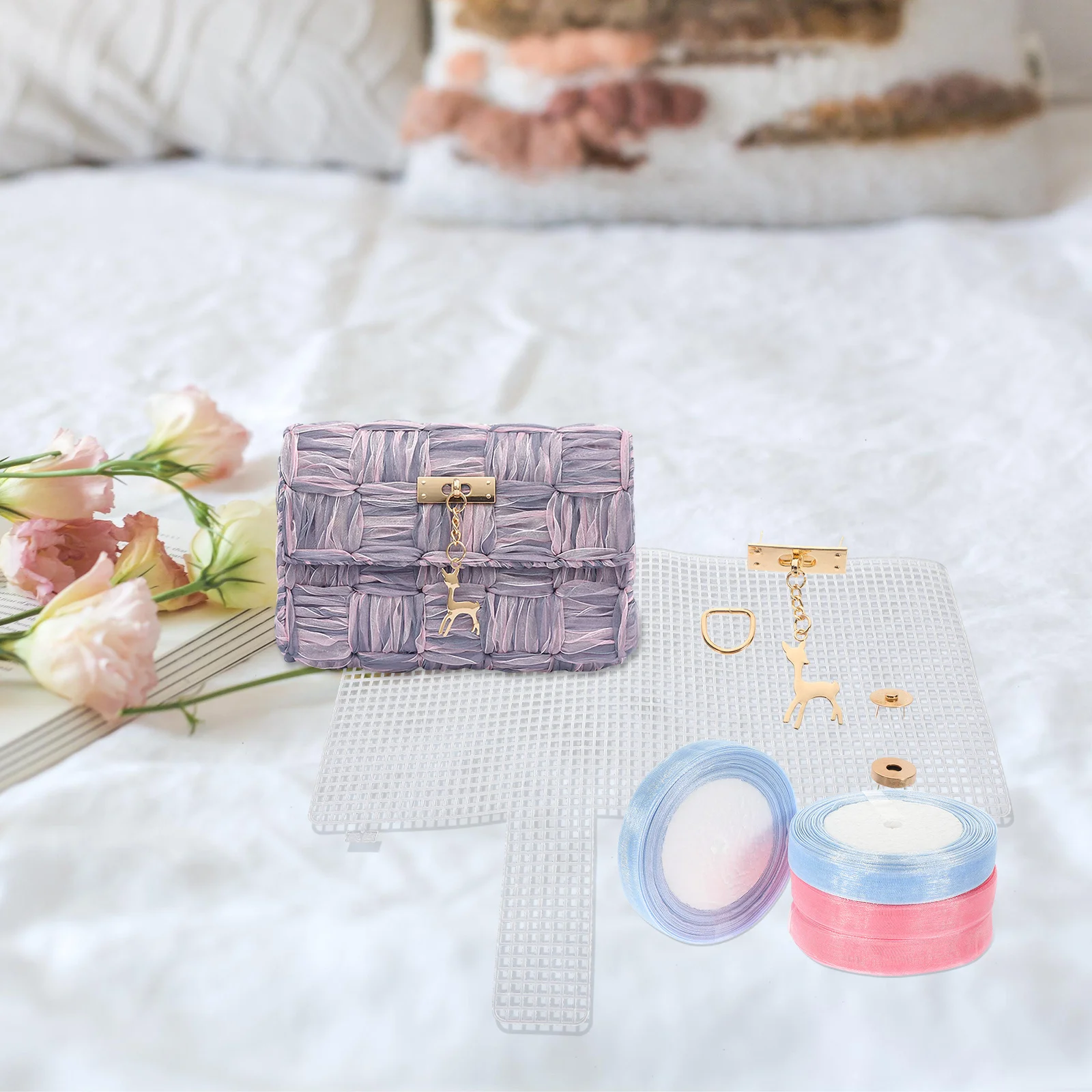 مجموعة واحدة من مواد الحقائب المنسوجة DIY مجموعة أدوات بداية متينة ممتازة مثالية للمبتدئين حقيبة كتف كروس مصنوعة يدويًا للنساء #1