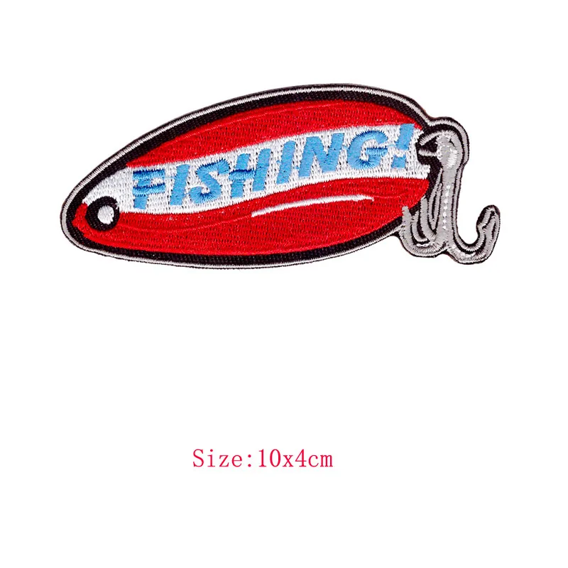 Fine Fish Fishing 3D Embroidery Patches Iron On Yellow Leaf Badge Clothing Denim Backpack Fashion Appliques