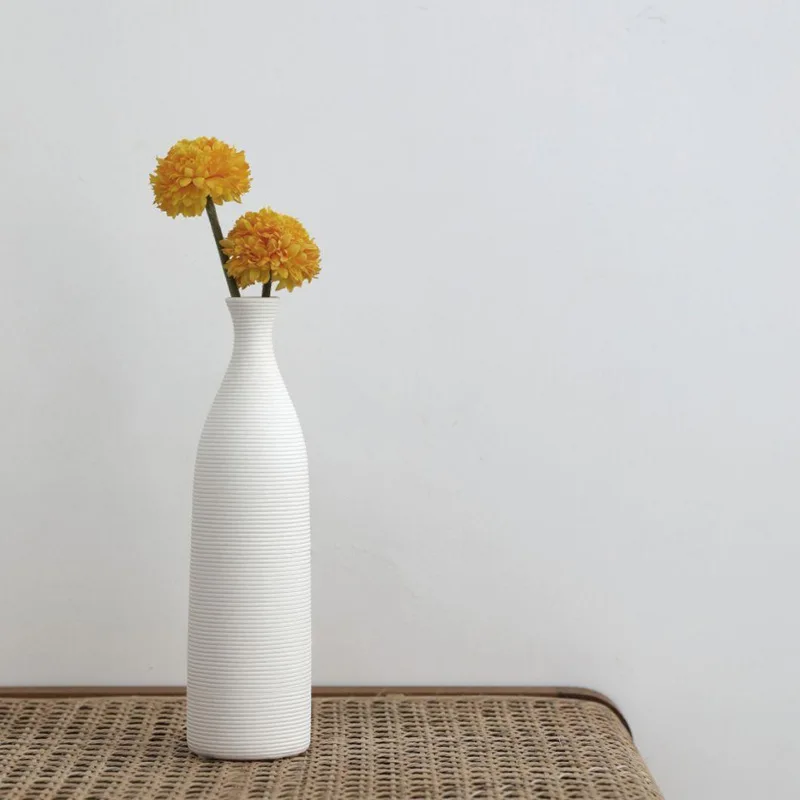 Nordic ins style ceramic vase dried flower clothing store ornament simple wabi sandy wind art living room soft decoration