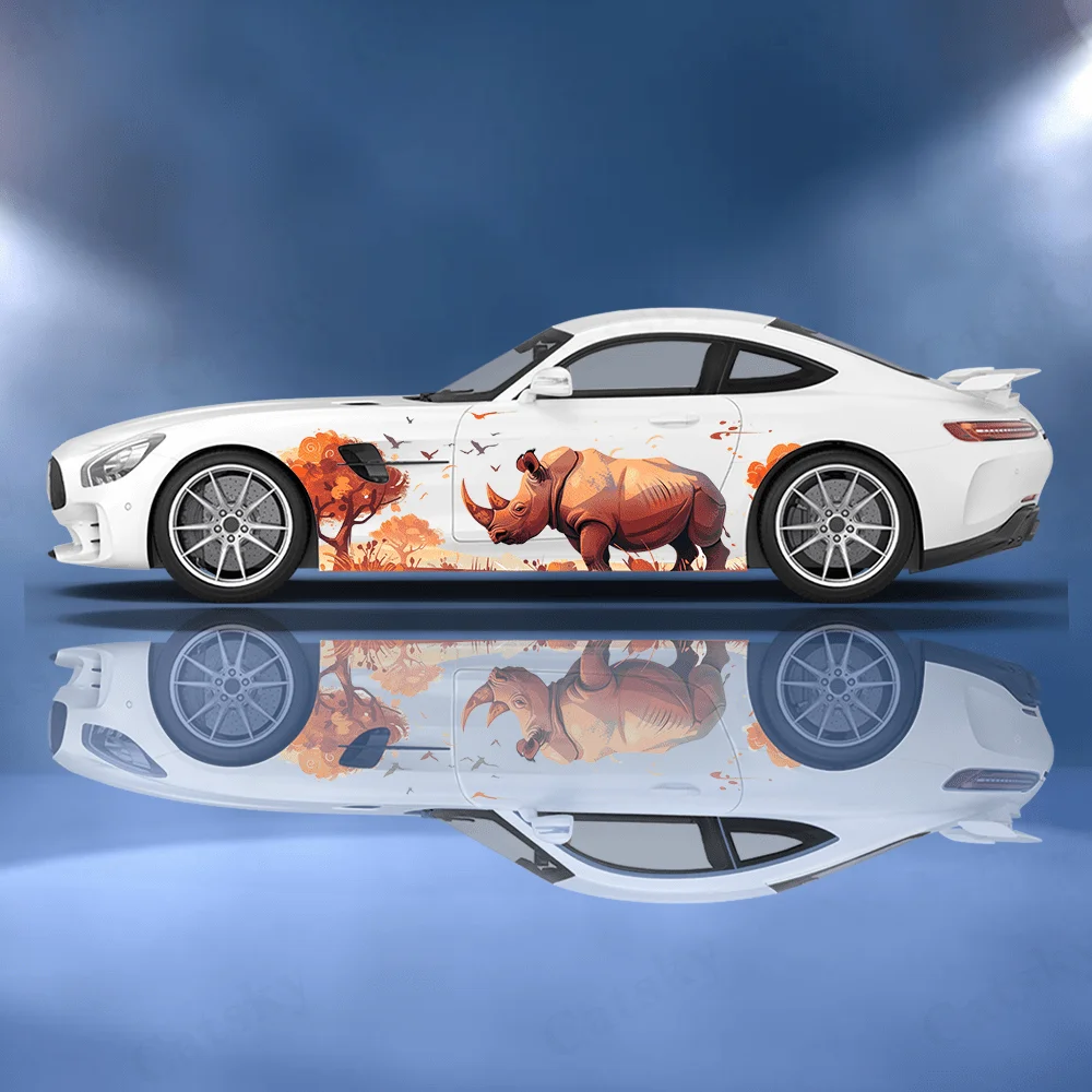 2PCS Tree and bird rhino sticker car decal full body decoration covering scratches protect car decal waterproof car vinyl wraps
