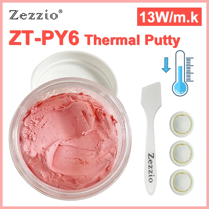 Zezzio ZT-PY6 Thermal Putty 13W/m-k High Performance Heat Blocking Putty For VGA GPU IC Processor Rapid Cooling 10g 20g 50g