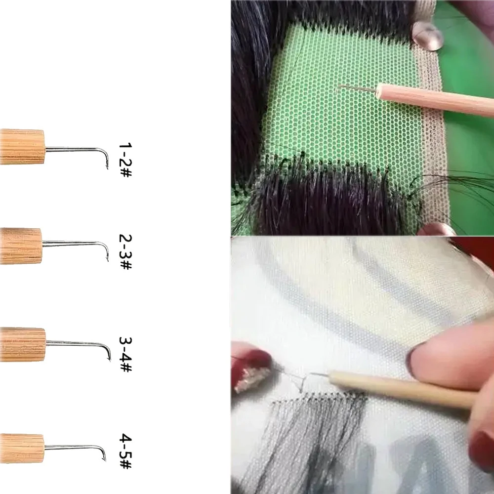 Wig Ventilating Needle Hook Set Handle Wig Making Tools for Lace Wig Hair Extension Weaving Repair Crochet Needle