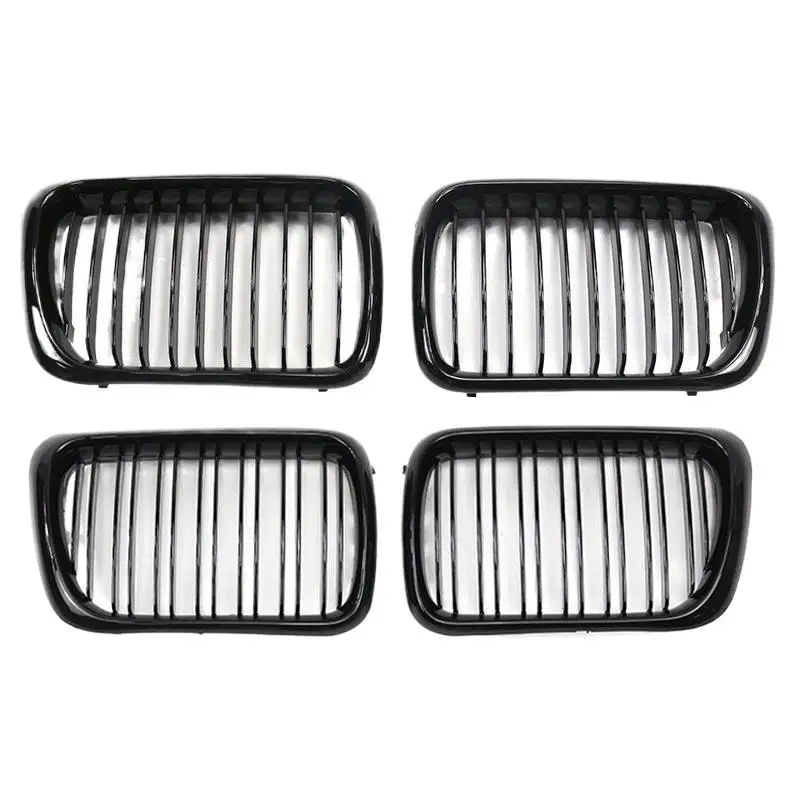 

Suitable for 1996-1999 BMW 3 Series E36 single-line bright black middle net three-color front grille carbon pattern middle net