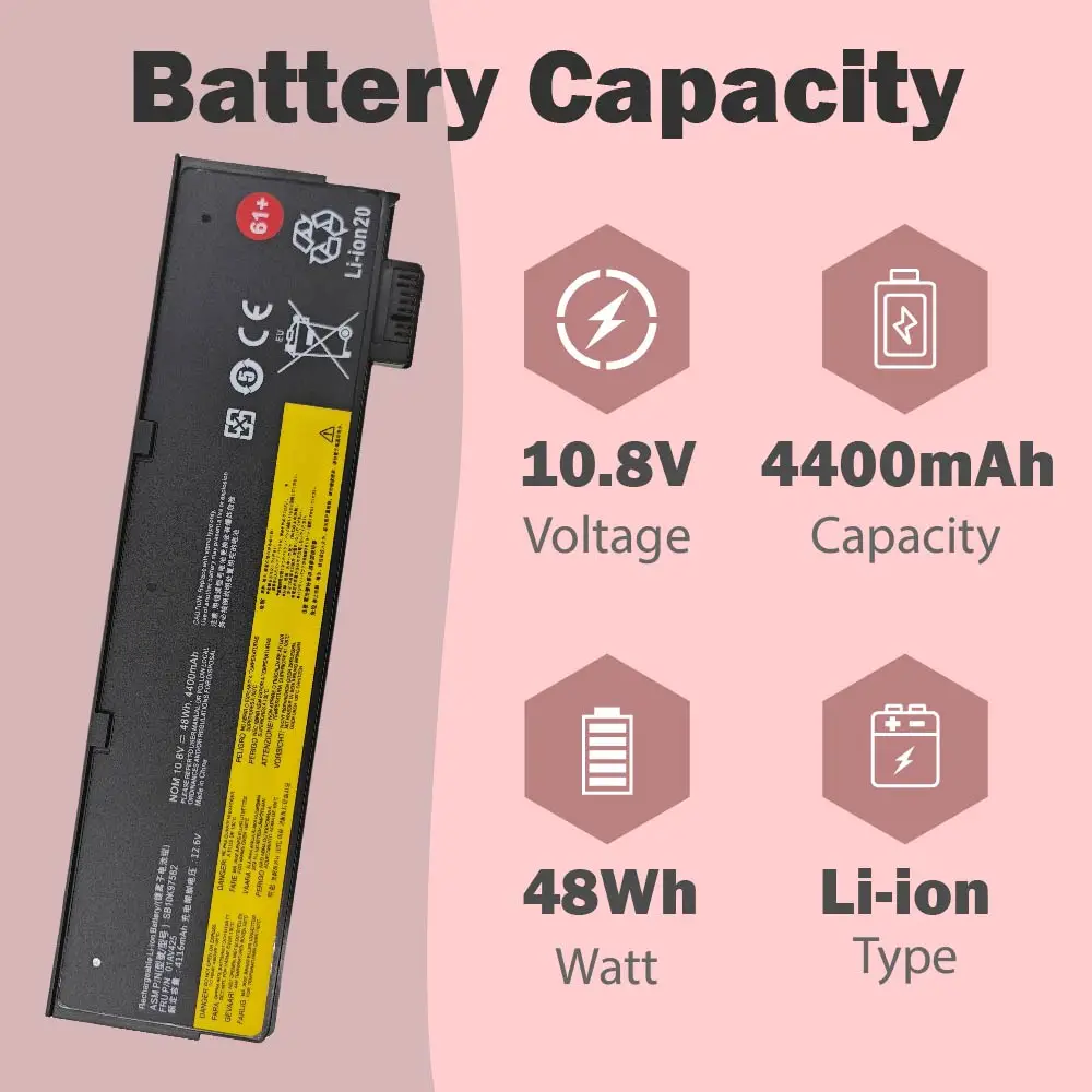 61+ 01AV425 10.8V 48Wh For Lenovo ThinkPad T570 T470 T480 T580 P51S P52S 01AV423 01AV424 01AV426 01AV427 01AV428 SB10K97582