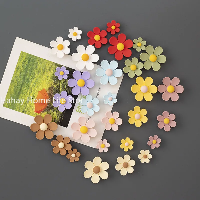 3pcs Set Cute Little Daisy Refrigerator Stickers Small Flowers INS Three-dimensional Resin Magnetic Stickers Fridge Magnet