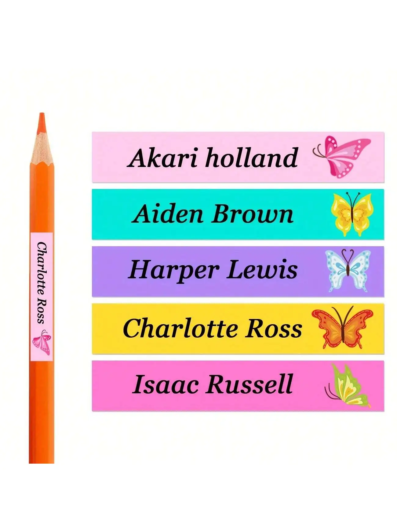 Custom Personalized Waterproof Labels for School Supplies Lunch Boxes Books Pencils Water Bottles Tooth - Name Stickers