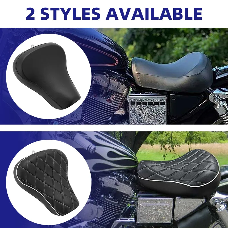 2 Style Motorcycle Front Driver Solo Seat Cushions For Harley Sportster XL 883 1200 Custom XLH 1100 Roadster XLS 1983-2003