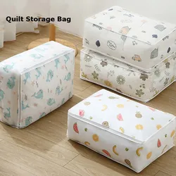 Printed Quilt Clothes Storage Bag Folding Duvet Blanket Sorting Bags Dust-Proof Closet Under-Bed Storage Moistureproof Organizer