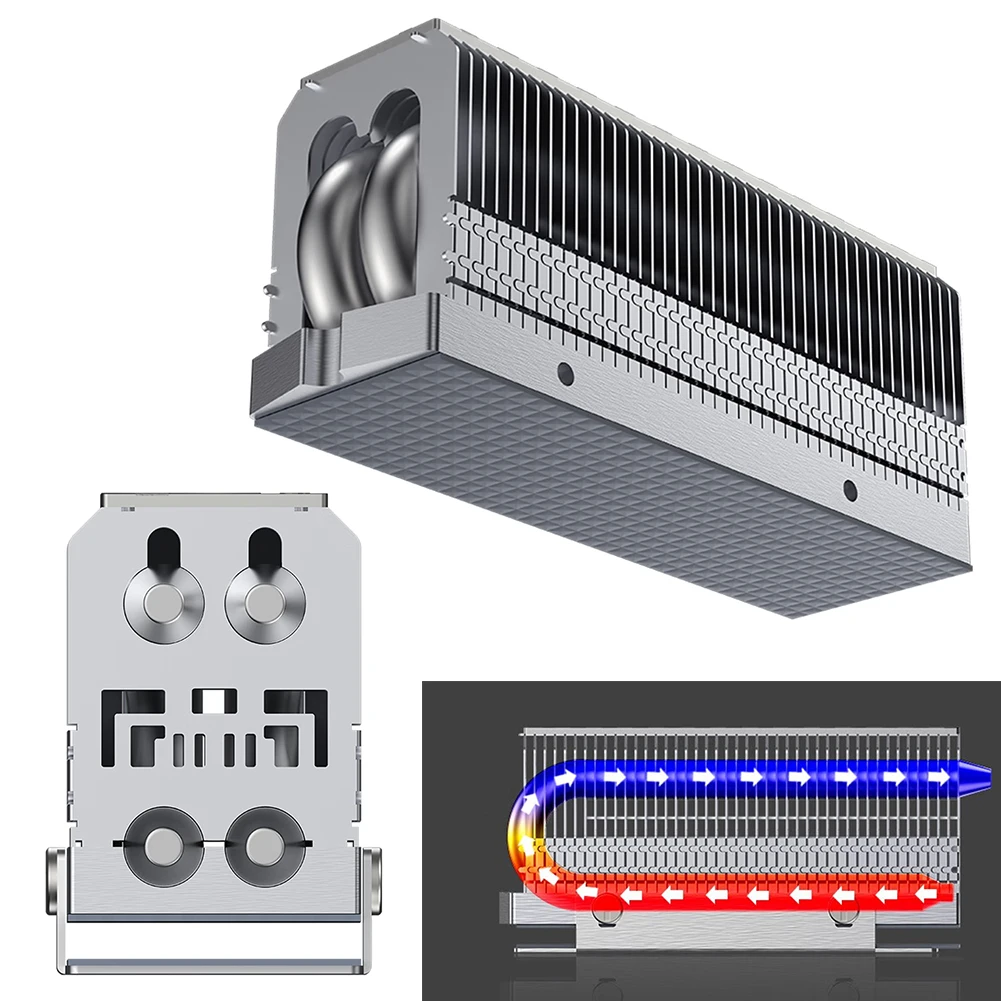 

M.2 2280 Φ радиатор твердотельного диска 2xAGHP, тепловая труба SSD, радиатор, заправка, сварка с термосиликоновой подушкой