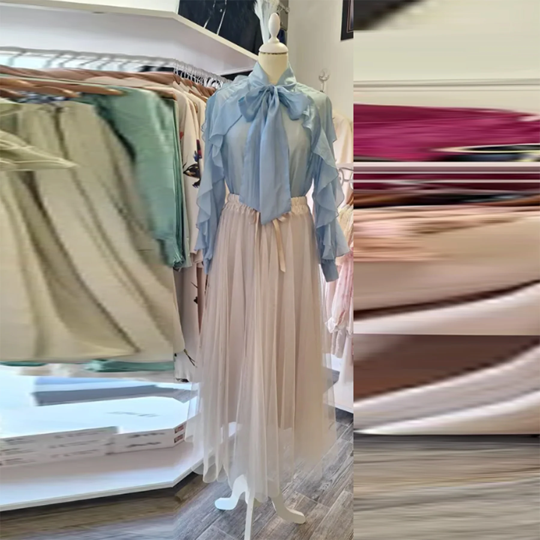 

Gorgeous White Chiffon A Line Skirt To Party Elastic Waist Lady Long Skirt Custom Color And Size Women Formal Wear