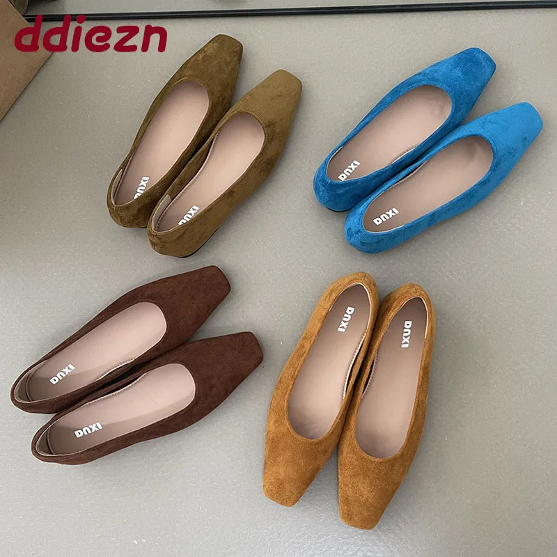 

Fashion Flock Women Flats Slip On Shoes Soft Casual Female Shallow Footwear Square Toe Ladies Flats With Shoes lady
