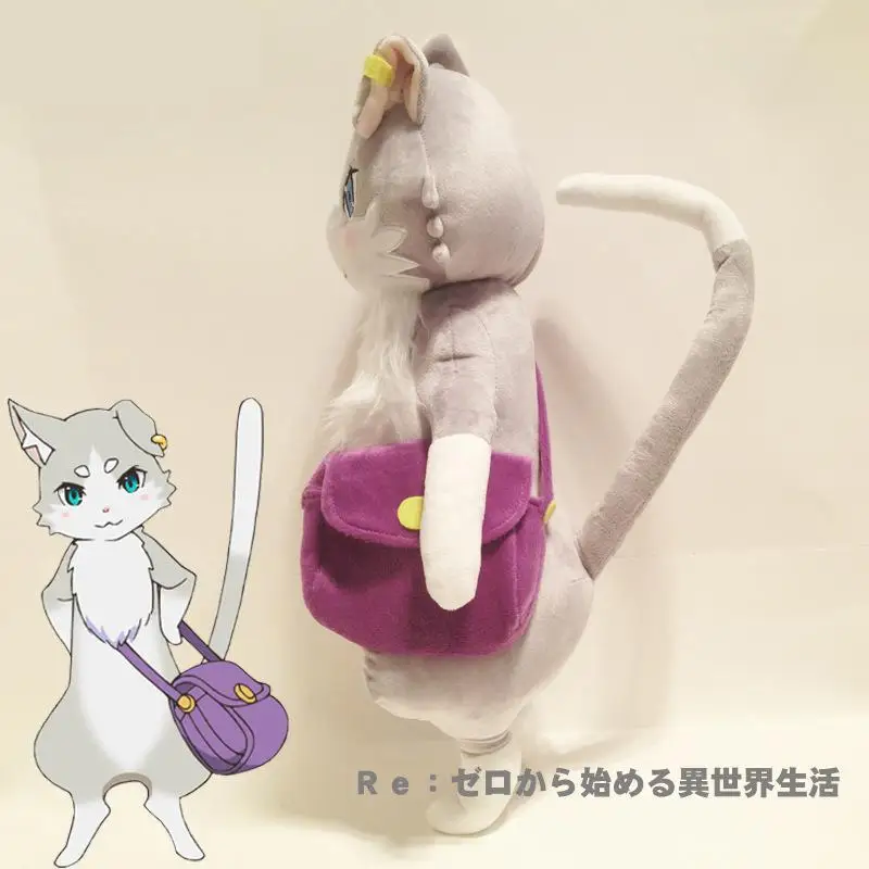 25-52 سنتيمتر إعادة صفر كارا هاجيميرو Isekai Seikatsu Natsuki سوبارو عالم مختلف عفريت ريم إميليا القط مع حقيبة أنيمي ألعاب من نسيج مخملي دمية