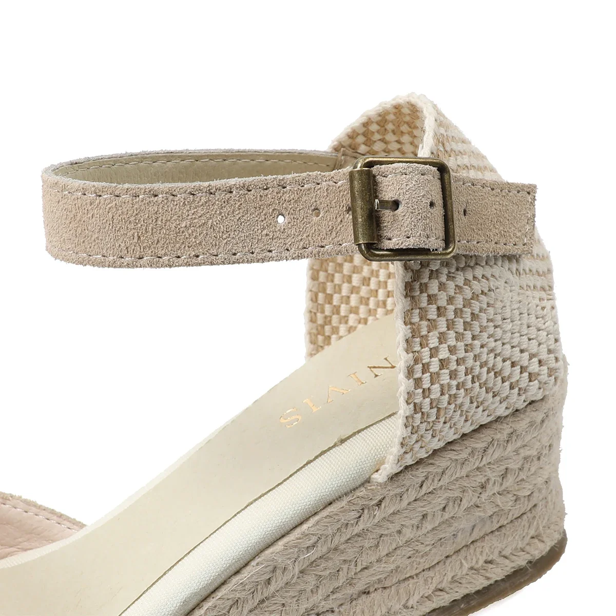 Espadrillas sandali da donna Flatform con zeppa sandali in vera pelle scamosciata di mucca