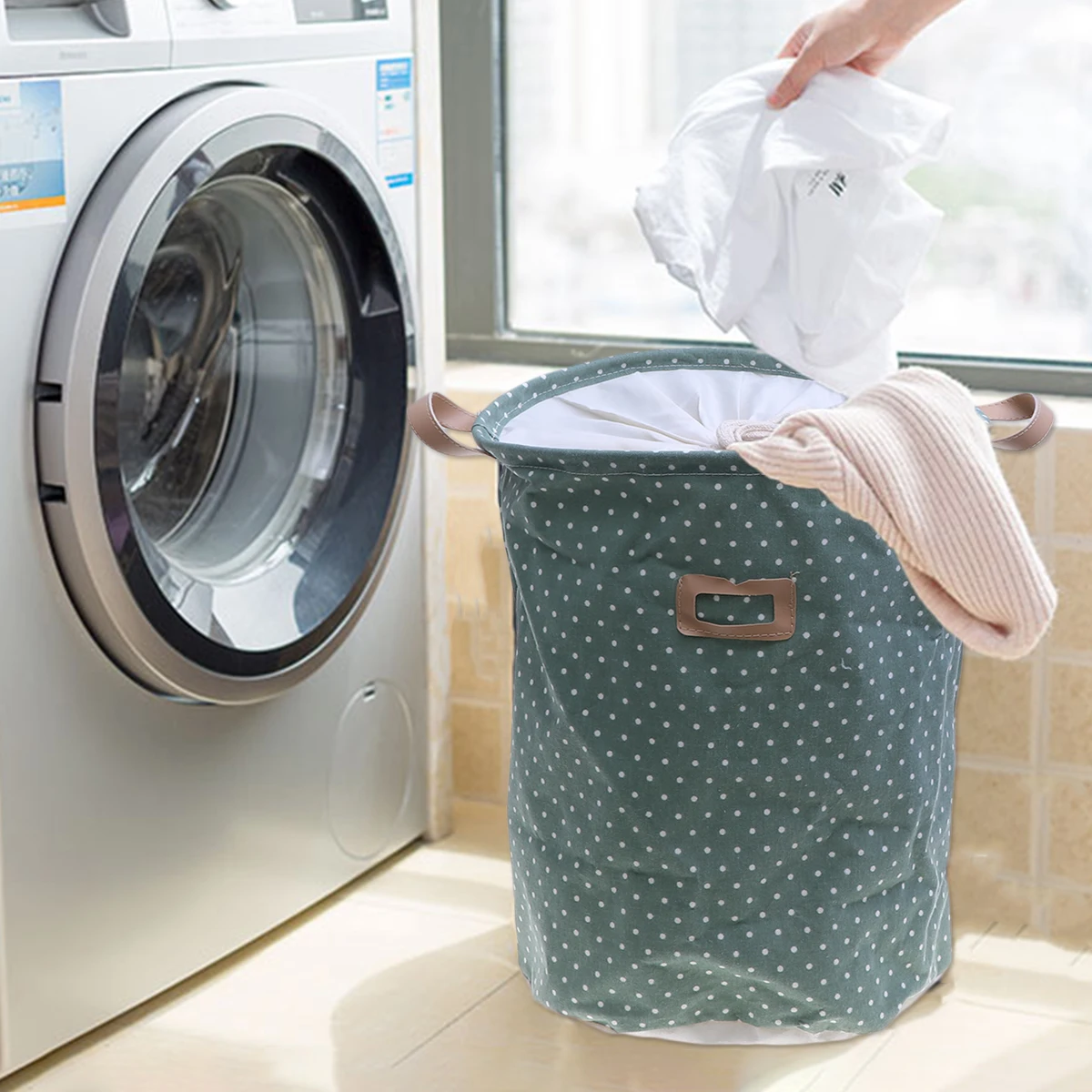 

Foldable Laundry Basket Large Capacity Fabric Hamper Bathroom ganizer Clothing Storage Baskets Premium Cotton Linen Self St Dust