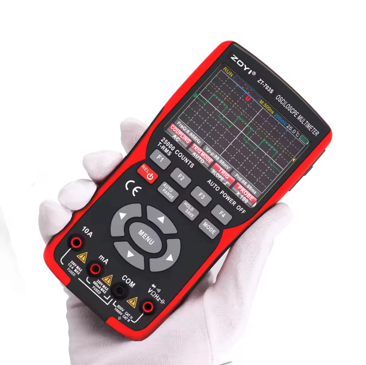 ZT703S new color screen handheld digital oscilloscope multimeter auto repair instrument multi-function measurement anti-burn