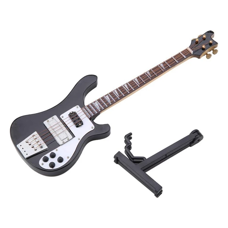 Miniature B , Miniature B  Miniature Guitar with Stand and Case Instrument Model Ornaments for Bookcase, Desk