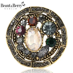 Beaut&Berry Luxury Crystal Baroque Brooches for Women Vintage Court Pins Casual Party Accessories New Gifts Friends Decoration