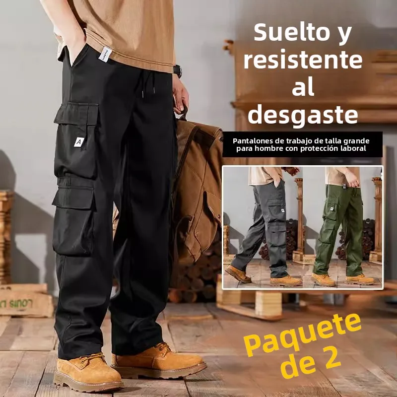 Pantalones Casuales de Trabajo para Hombre, Talla Grande, Nuevo Estilo 2024, Conjunto Duradero para Obras de Construcción, Us...
