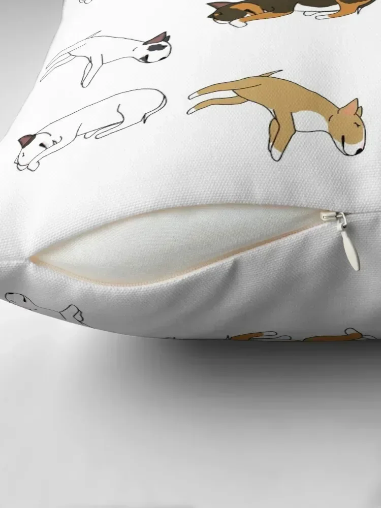 Lazy Bull Terrier - White Throw Pillow Christmas Pillowcase Pillow Decor Luxury Pillow Case