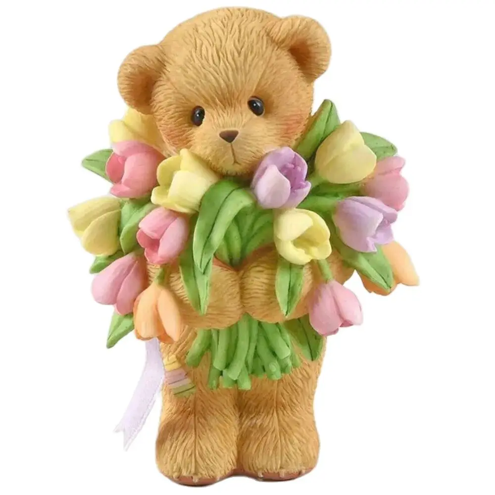 

3D Bear Holds Tulips Silicone Mould DIY Handmade Candle Aromatherapy Plaster Resin Mold