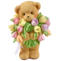3D Bear Holds Tulips Silicone Mould DIY Handmade Candle Aromatherapy Plaster Resin Mold