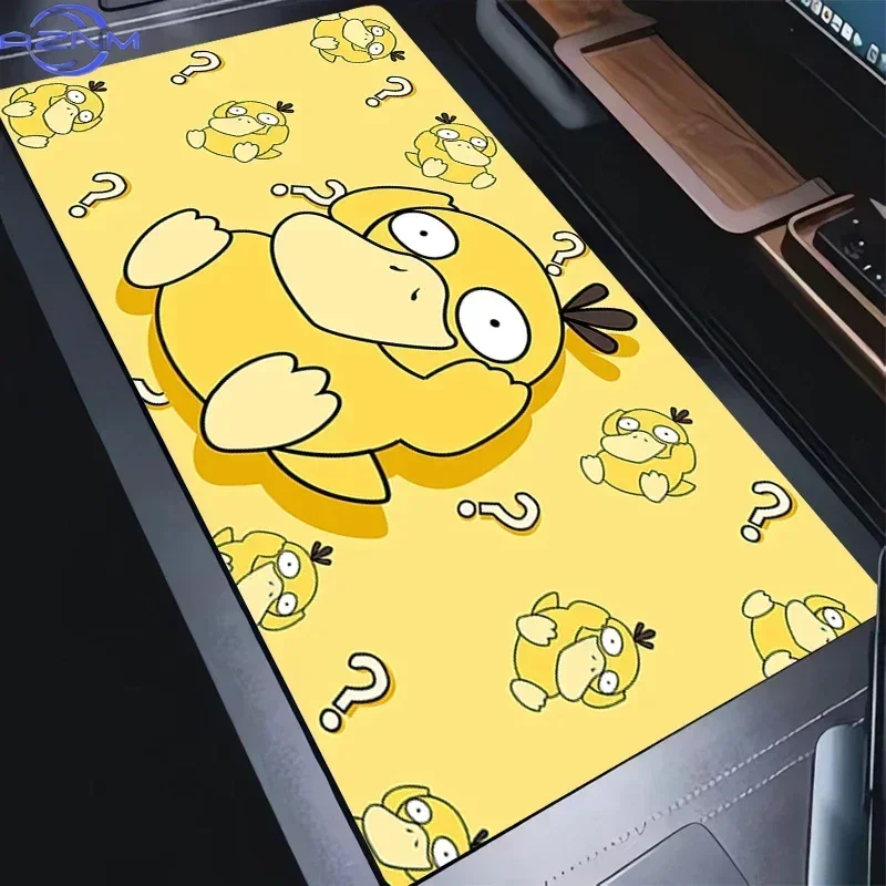 Psyduck Busy Market Street Anime Mouse Pad, Rubber Non-Slip Desk Mat, Retro Comic Style Funny Pokemon Gaming Mouse Pad for Deskt