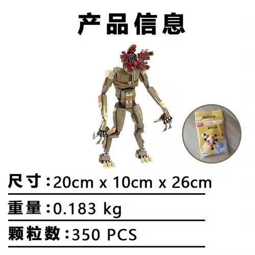 MOC Demogorgon Monster Building Blocks Strangered Things Vecna Clock Eleven Van Bricks Model Desktop ornament Toys Kid Gifts - Image 5