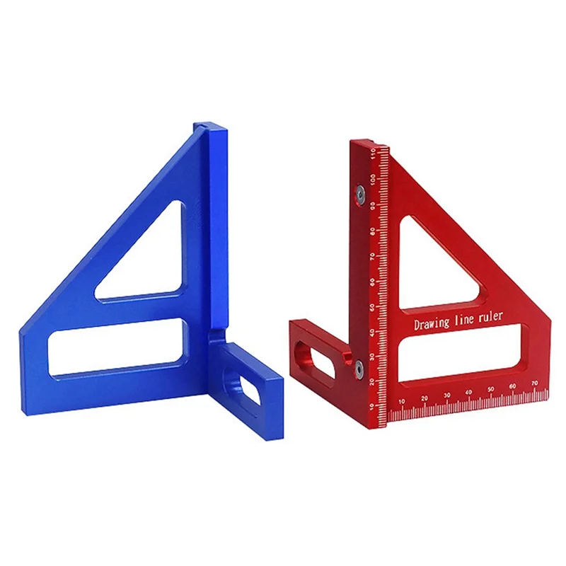 

【NEW】Multi-Angle Metric Woodworking Ruler Line Drawing Ruler Angle Ruler Woodworking Tool Line Drawing Tool Red Reusable Durable