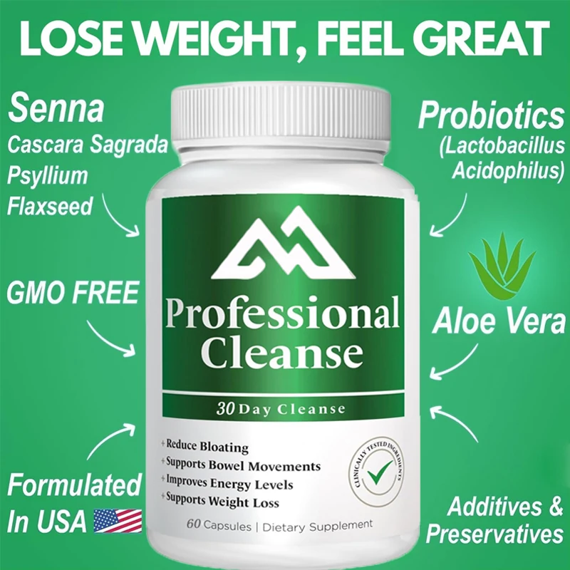 

15day cleansing of vitamins, body detoxification, probiotics, cleansing of intestinal health and relief of bloating, 60 capsules