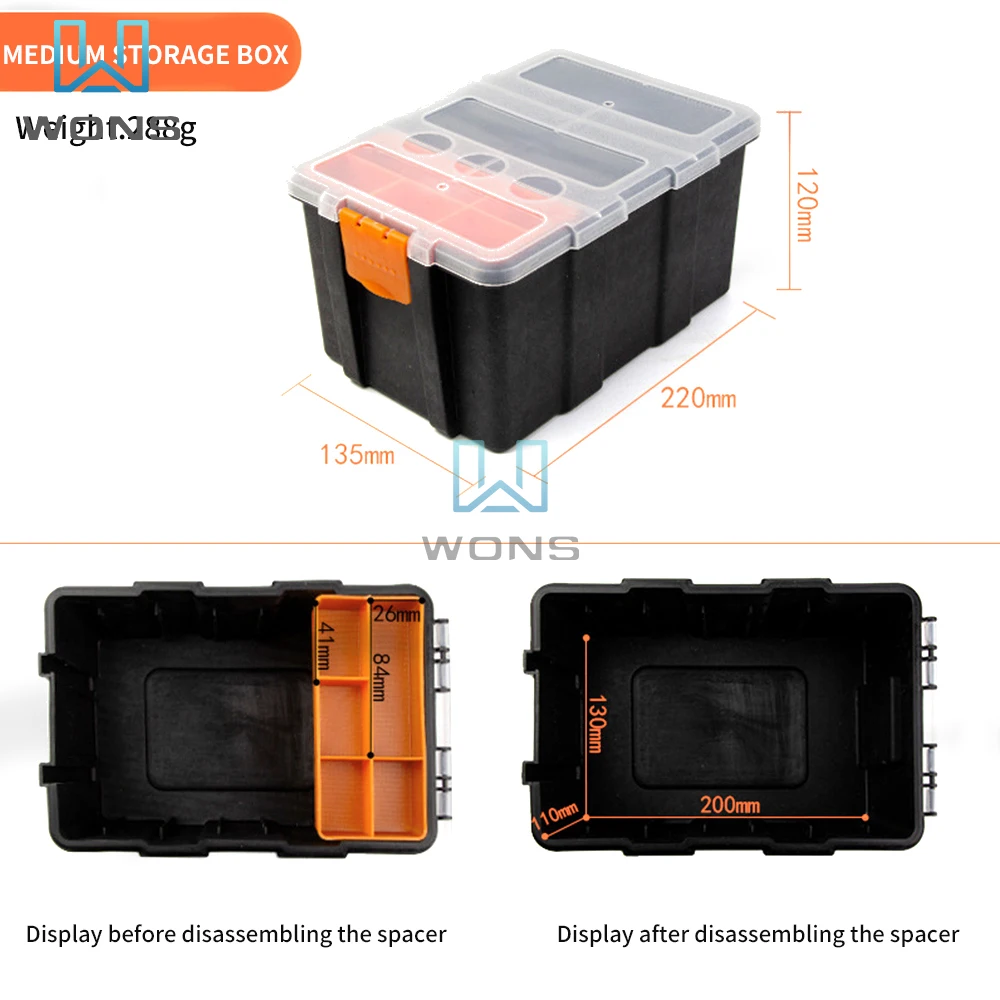 Parts Box Classification Storage Box Frosted Plastic Compartment Hardware Toolbox Multifunctional Combined Screw Component Box