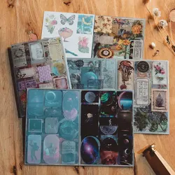 4 styles 20 pcs Poetry and Distant place series PET material stickers Junk Journal Supplies handmade Scrapbooking Material