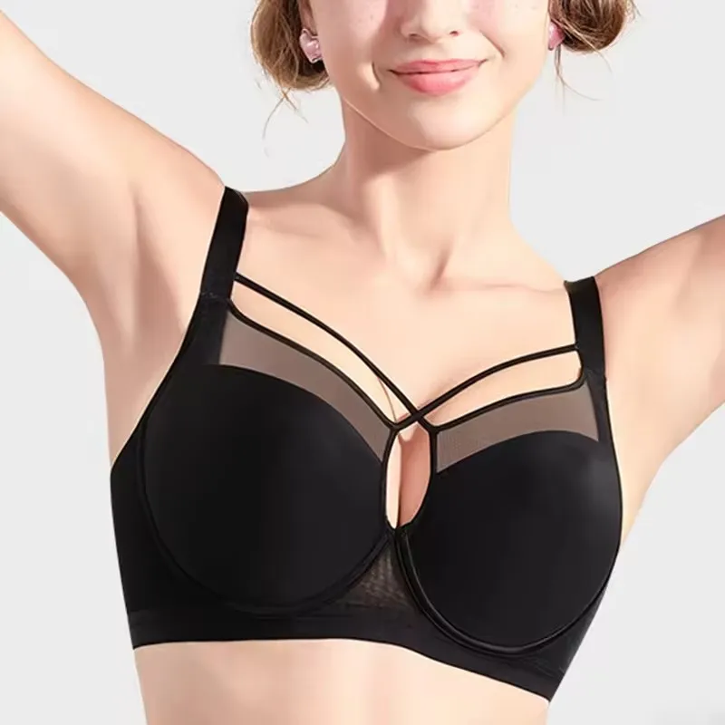 Seamless Push Up Womens Bra Modeled Full Cup Suppotive Underwire Female Plus Size Minimizer Bras 34 36 38 40 42 44 B C D E F G