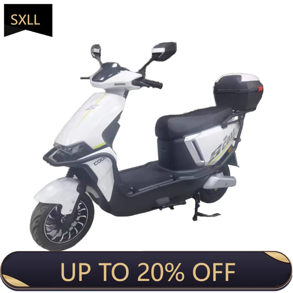 

SXLL 72V 1200W High-Speed Electric Moped Steel Frame Adult Motorbike with Disc Brake 2 Seat Streetbikes Mobility Bike for Adults