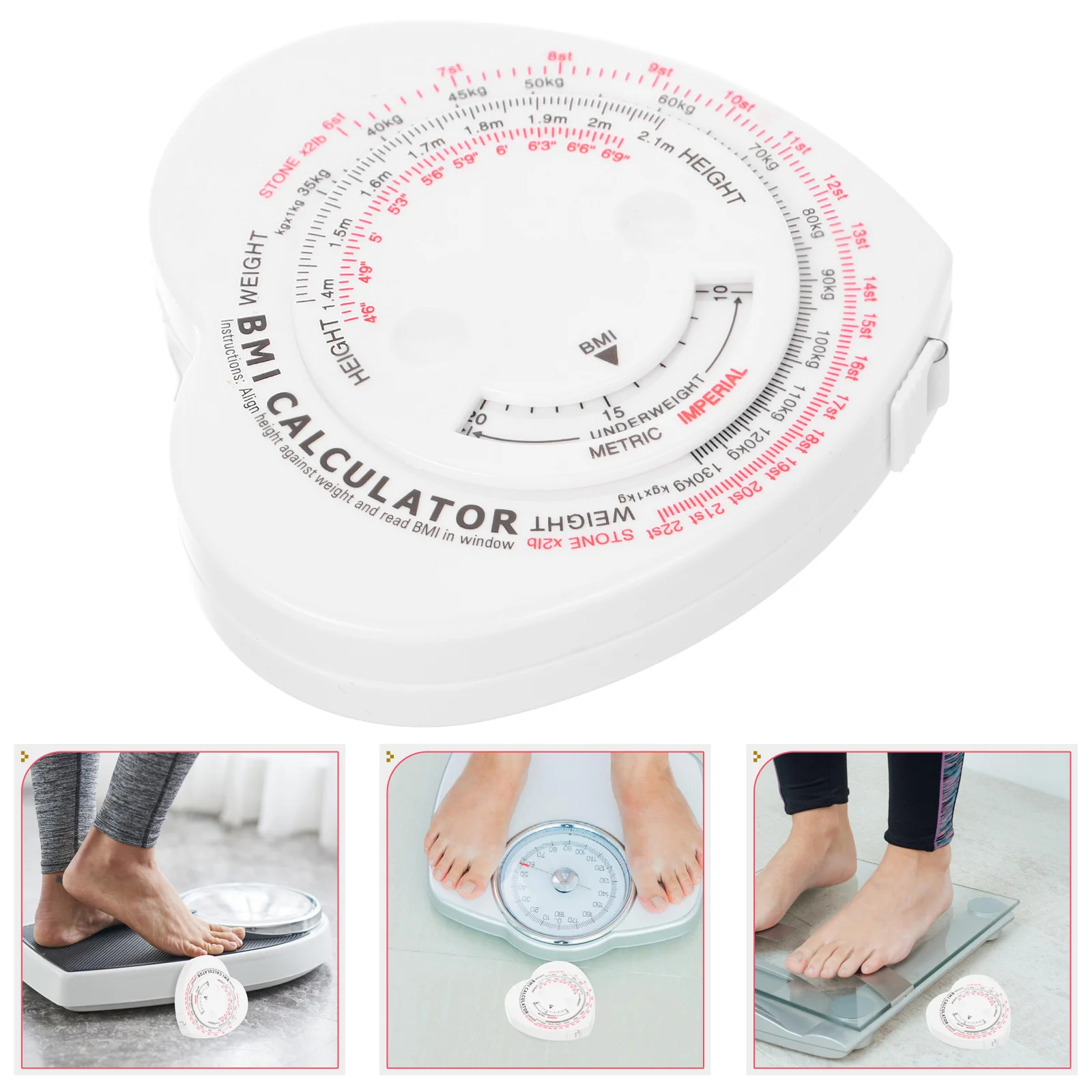 

Shape Bmi Measuring Tape Retractable Body Portable Precision Dual Sided Medical Tape For Body Measurement