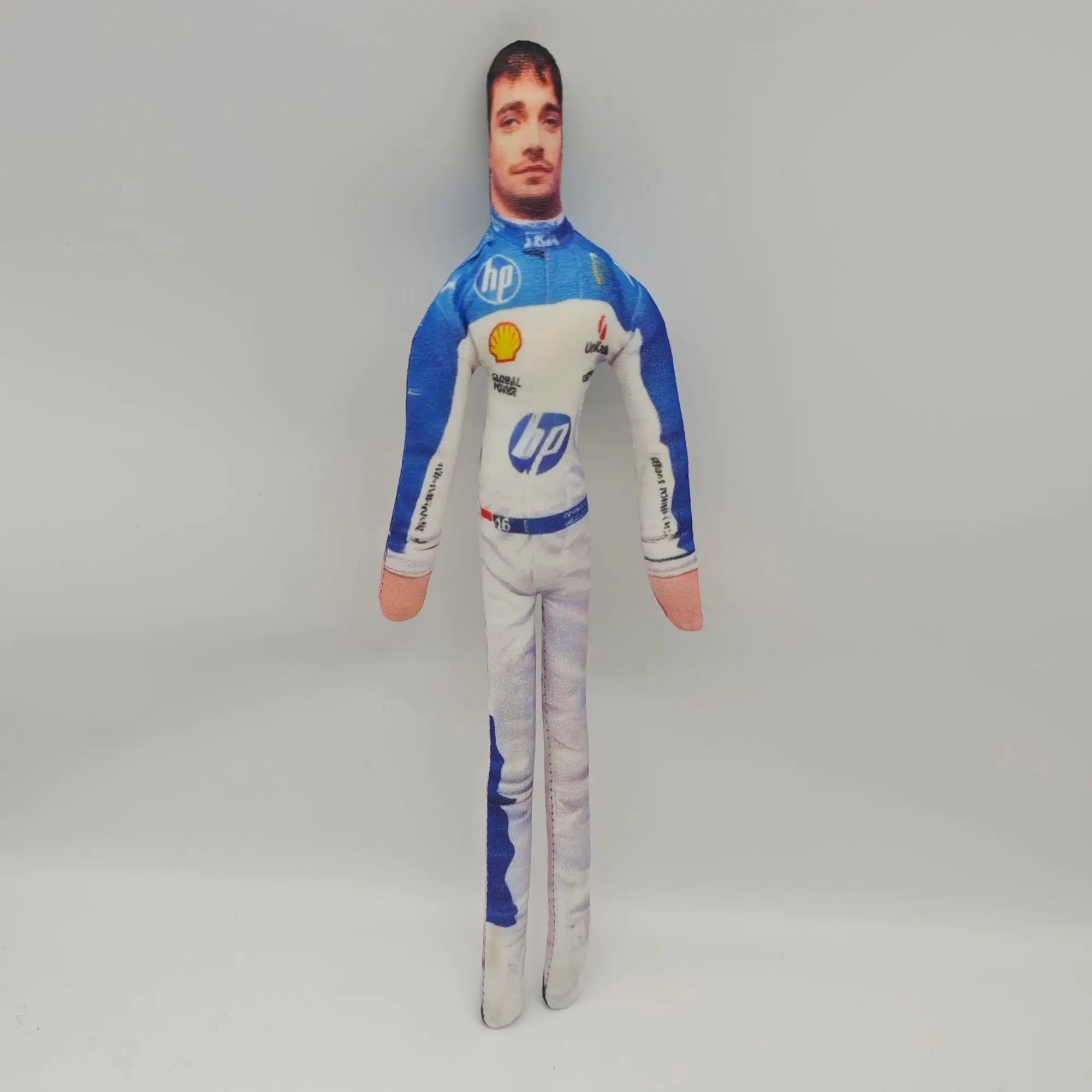28cm Piastri George Carlos Sainz Rennfahrer Plüschtier Niedliches Kuscheltier mit Beweglichem Skelett für Auto Geschenk Schreibtisch-Dekoration – Detail 7