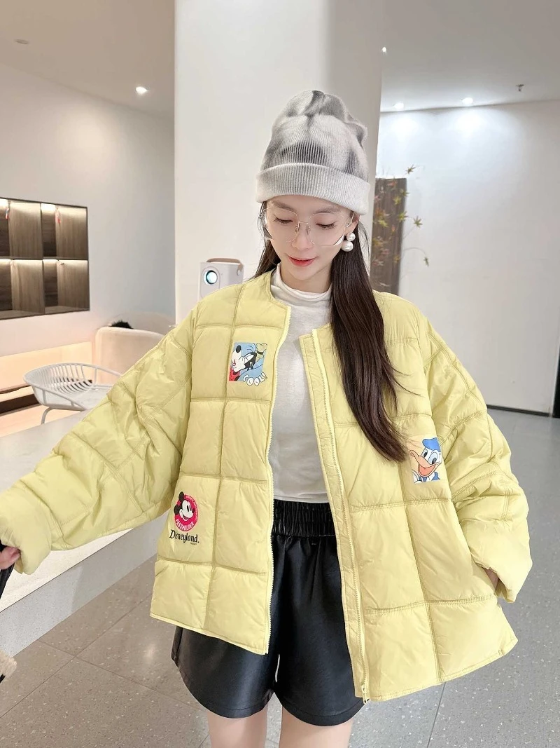 Koreanischen Stil Zipper Mantel Damen Beliebte Neue Winter Verdickt Mantel Ins Trend Cartoon Kurzen Stil Warme Baumwolle Gefütterte Jacke