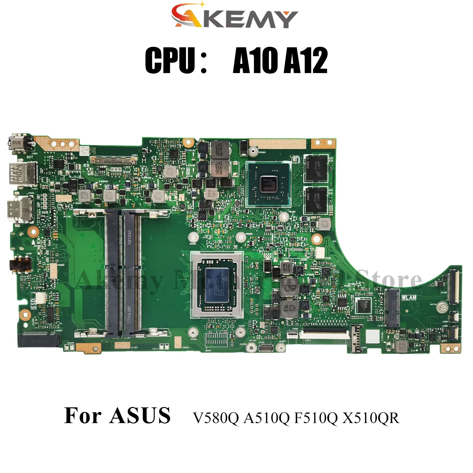 

X510QR Материнская плата для ноутбука ASUS VivoBook X510QR A510Q F510Q X510Q V580Q Материнская плата для ноутбука с процессором A10 A12 100% tests OK stk