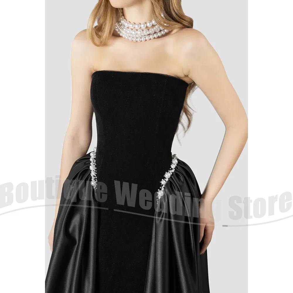 

Роскошные вечерние платья без бретелек с жемчугом Классические женские коктейльные платья без рукавов с драпировкой на шнуровке Платья для выпускного вечера на день рождения