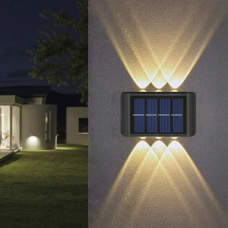 

Solar Wall Lights Up Down LED Patio Deck Fence Lamp Waterproof Garden Outdoor Wall Lamp for Lighting Deck Backyard Porches