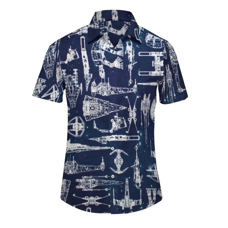 Camisa havaiana de manga curta masculina para férias na praia de verão com lapela de peito único, camiseta masculina solta e confortável de manga curta