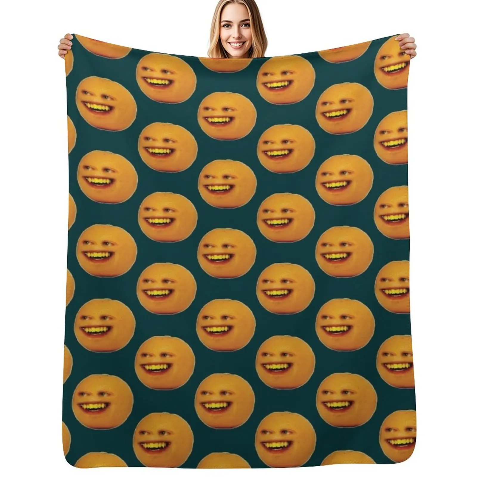 

Annoying Orange Throw Blanket Retros Weighted Luxury Brand Soft Beds Blankets