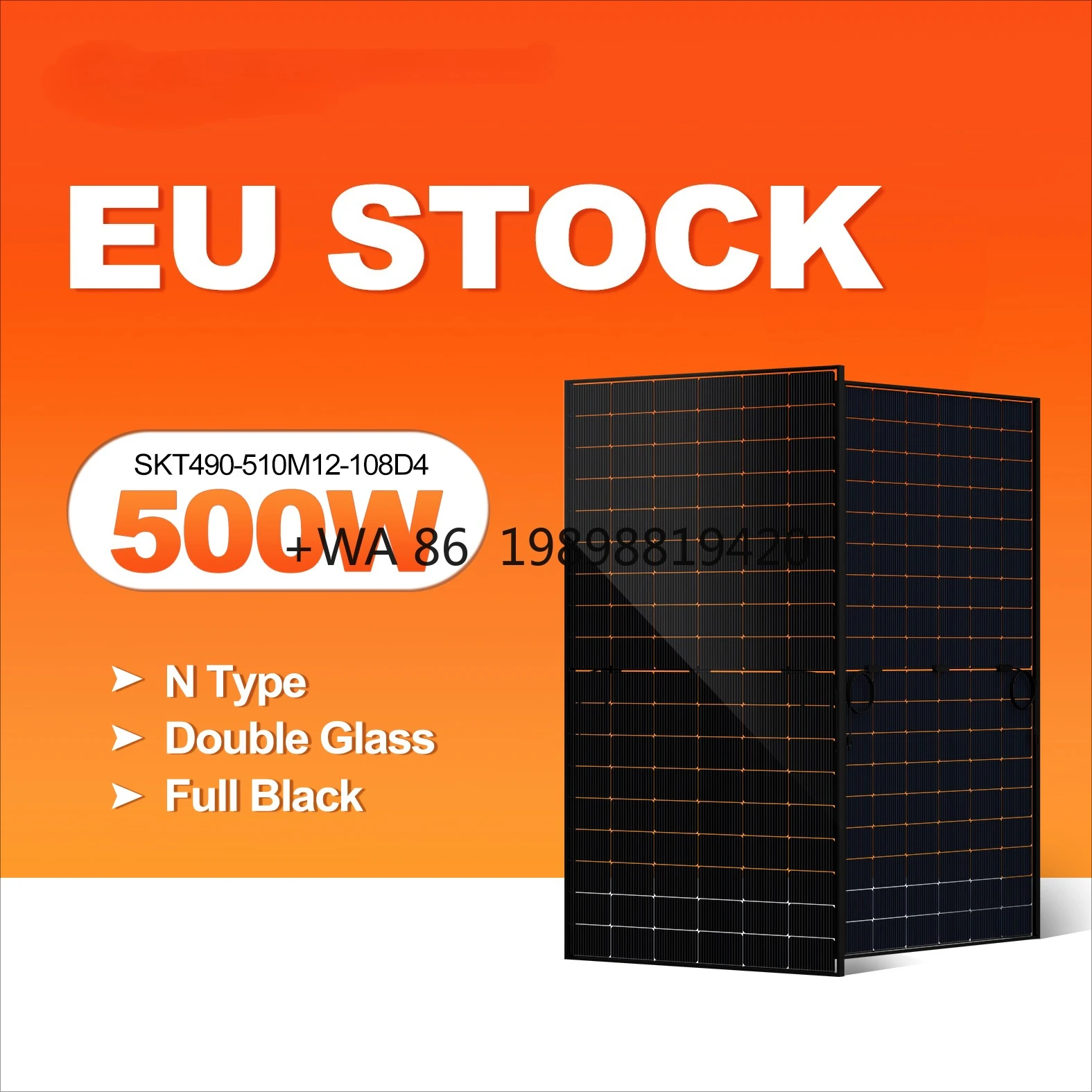 

Наличие на складе Nertherlands, полностью черные двойные стеклянные двухчасовые солнечные панели Panneaux Solaires мощностью 500 Вт