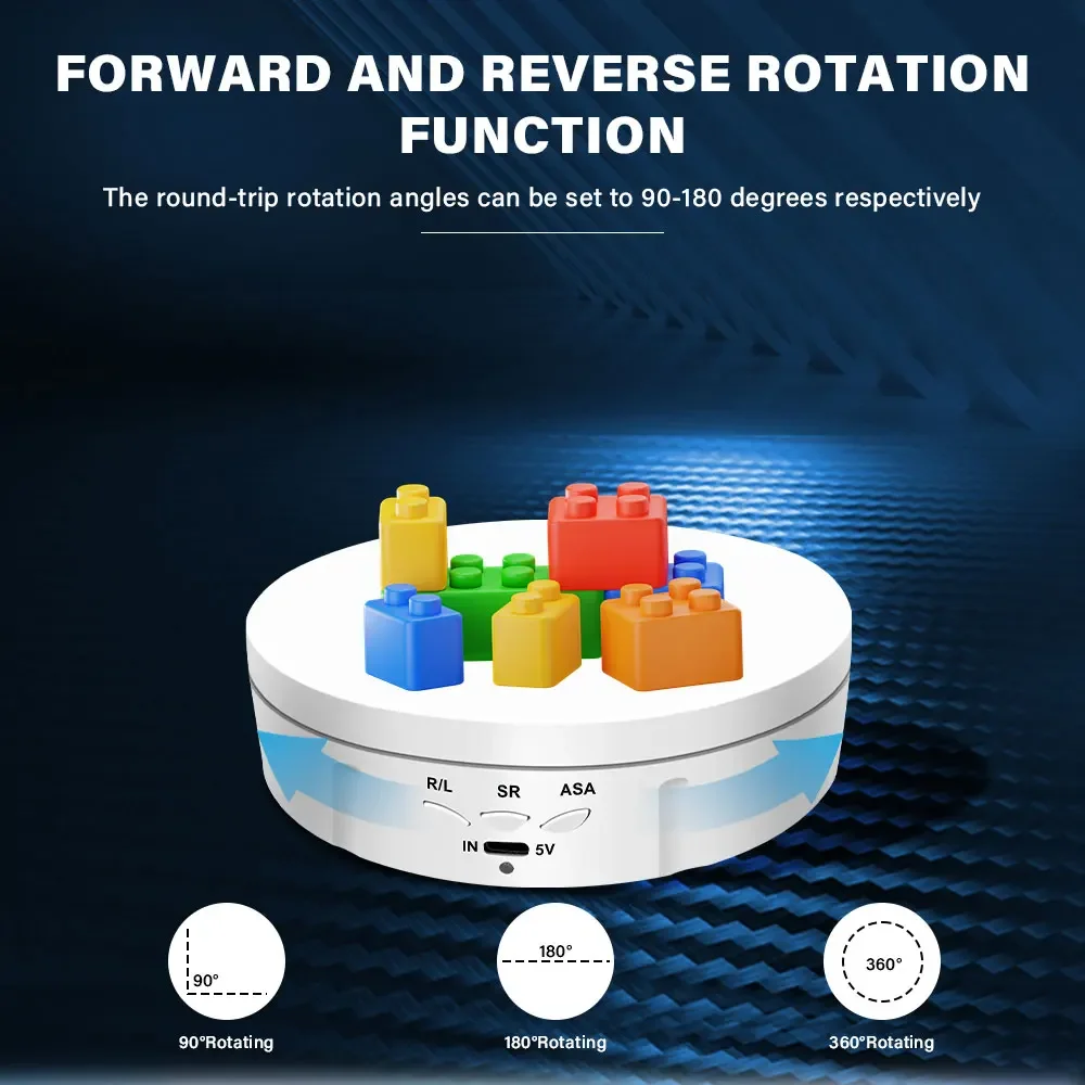 Elektryczny obrotowy stojak ekspozycyjny z lustrem, obrotowy o 360 stopni, uchwyt na biżuterię, zasilany bateryjnie, do fotografii, nagrywania wideo, rekwizyty, 145 mm