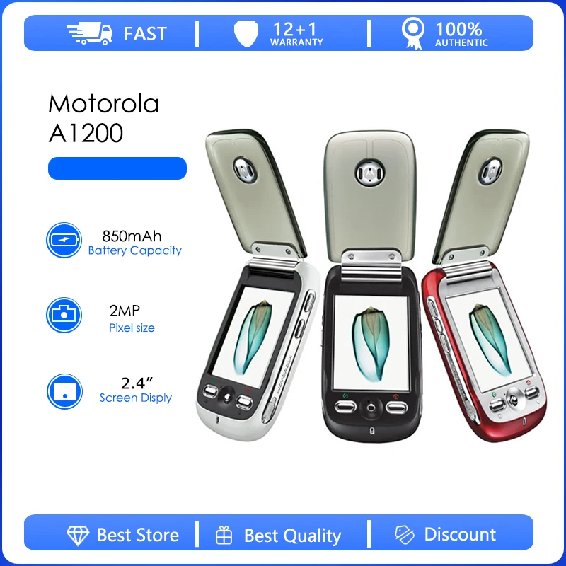 Motorola A1200 reconditionn�-Original A1200 2MP batterie d�tachable 850mAh t�l�phone portable en gros livraison gratuite