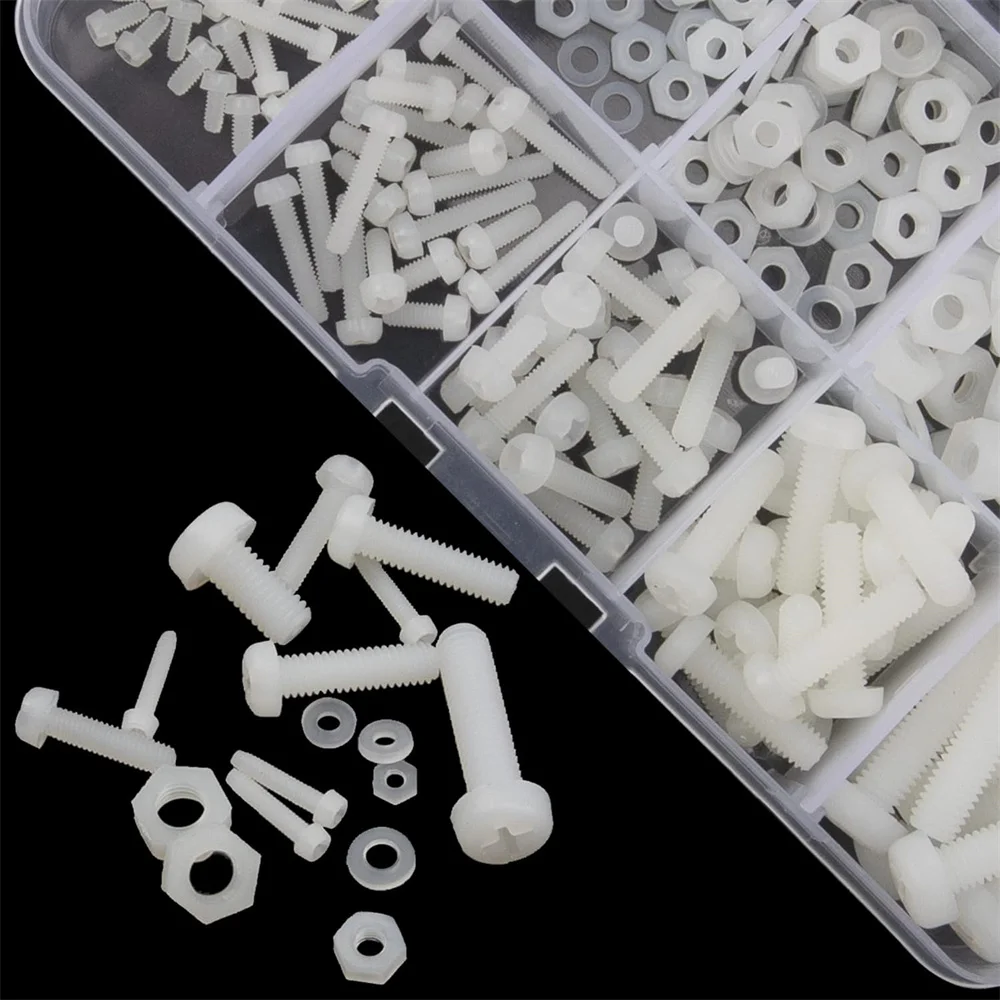 270Pcs Metric M2 M2.5 M3 M4 M5 Nylon Phillips Pan Head Screws Nut Washer Assortment Kit image 3