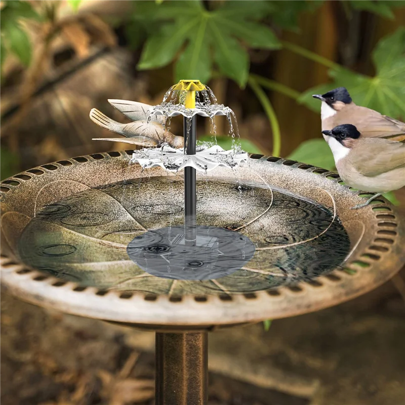 3 Tiered Bird Bath With Solar Pump,DIY Solar Fountain Detachable And Suitable For Bird Bath, Garden Decoration,Outdoor-A57X