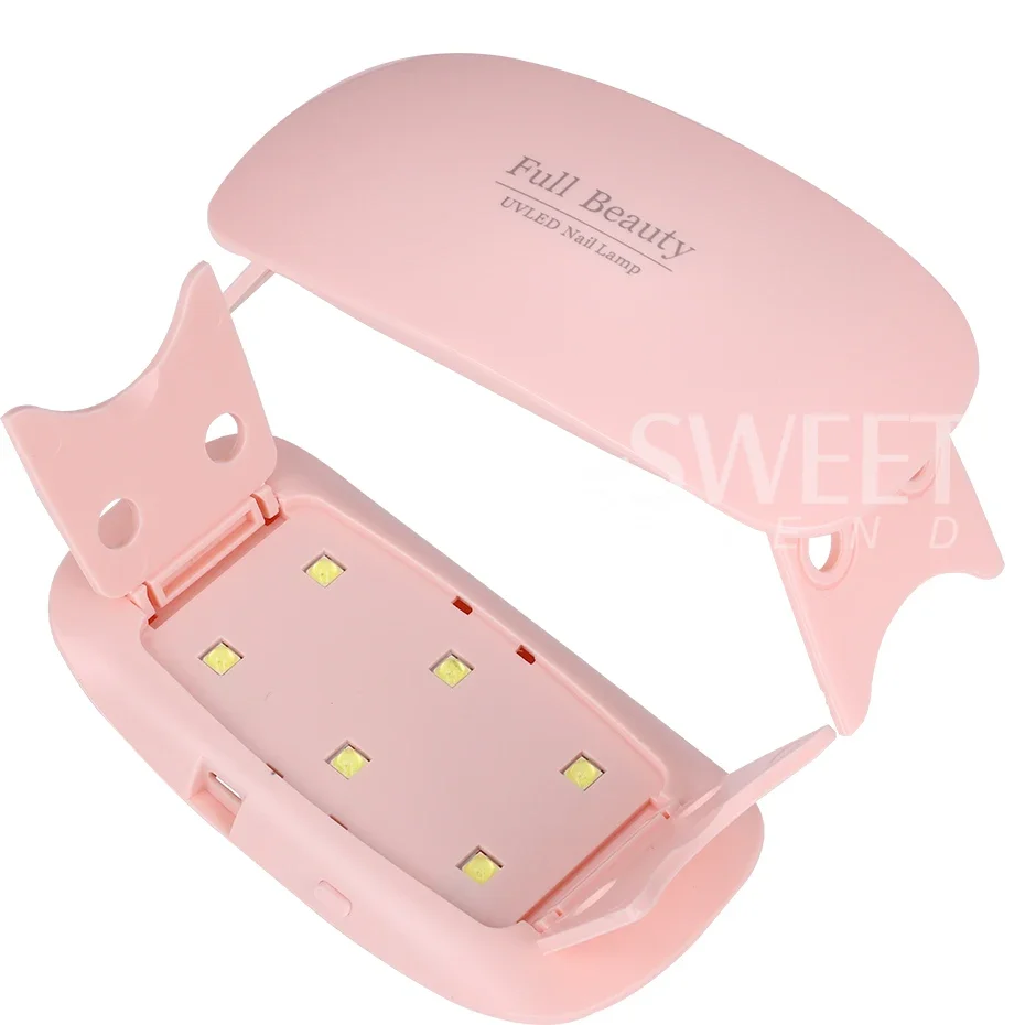 1pc 6W 6LEDs Mini UV LED Nail Lamp USB Nail Charging Gel Polish Curing For Machine Nail Dryer Home Professional Tools