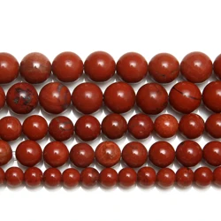 Natural Stone A Quality Red Jasper Round Loose Beads 15